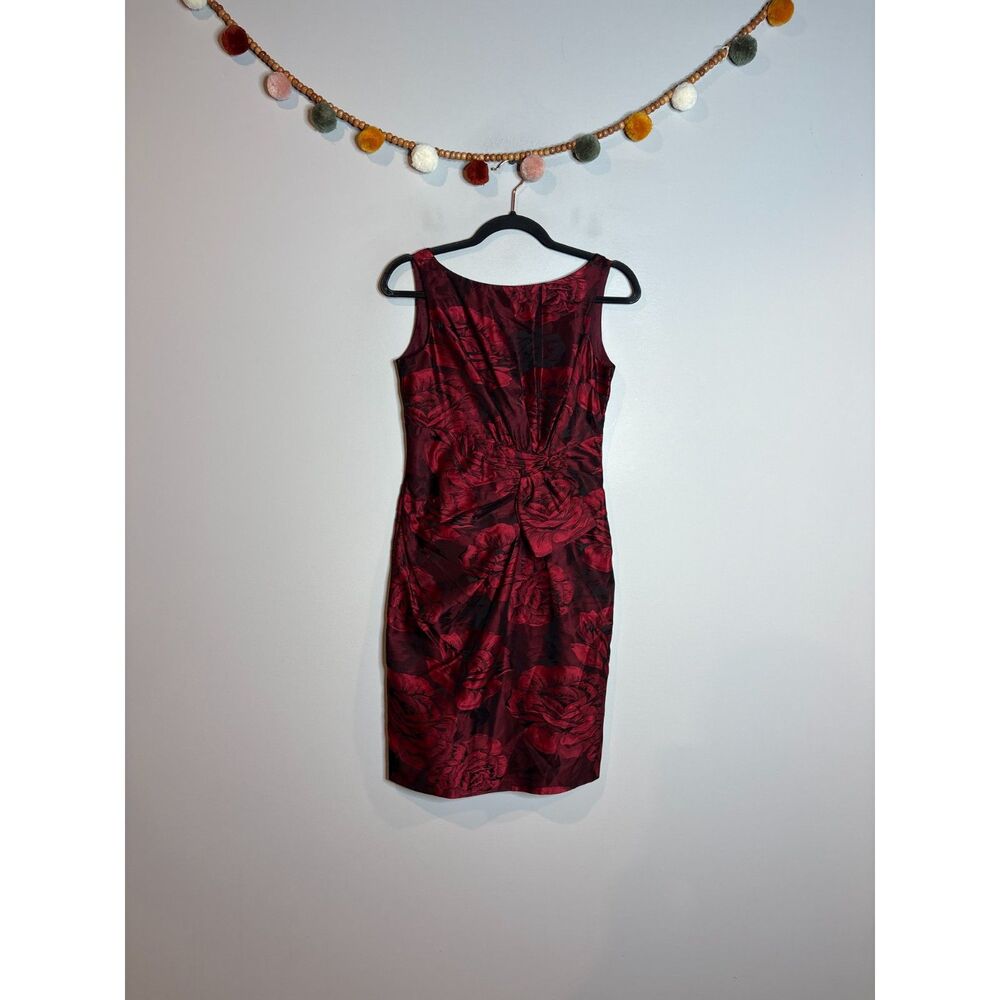 Anne Klein red jacquard floral dress
